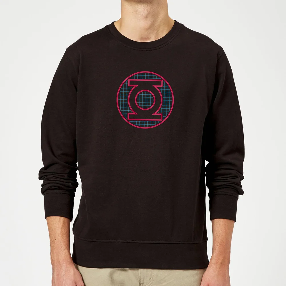 Justice League Green Lantern Retro Grid Logo Sweatshirt - Black - S Image 1