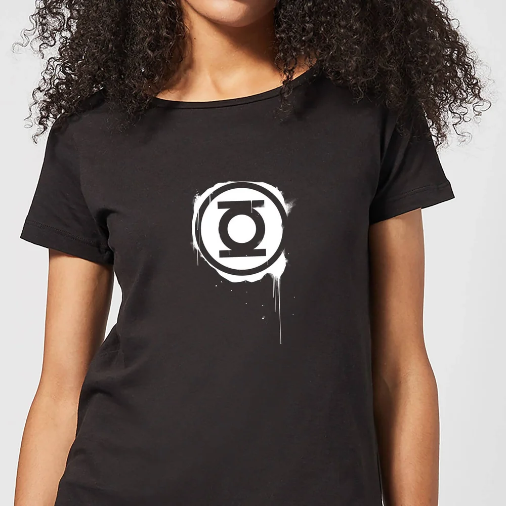 Justice League Graffiti Green Lantern Women's T-Shirt - Black - S Image 1