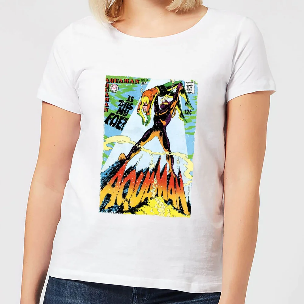 Justice League Aquaman Cover Women's T-Shirt - White - S Image 1