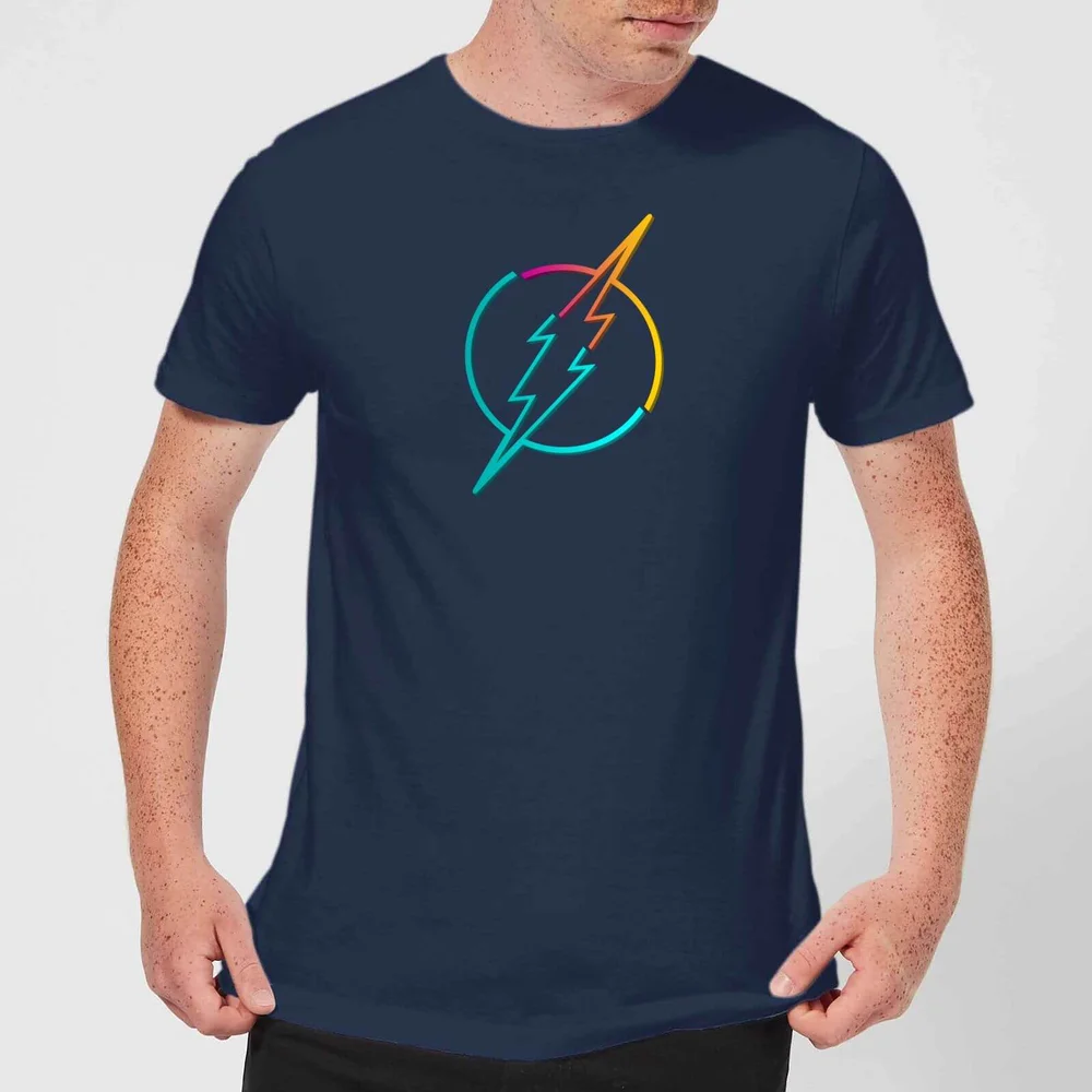 Justice League Neon Flash Men's T-Shirt - Navy - S Image 1