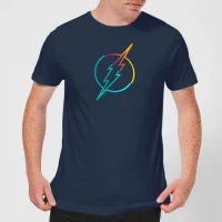 Justice League Neon Flash Men's T-Shirt - Navy - undefined undefined