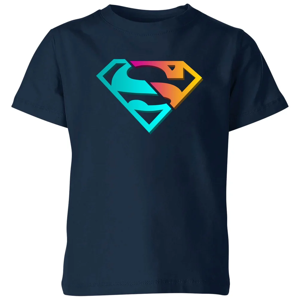 Justice League Neon Superman Kids' T-Shirt - Navy - 3-4 Years Image 1