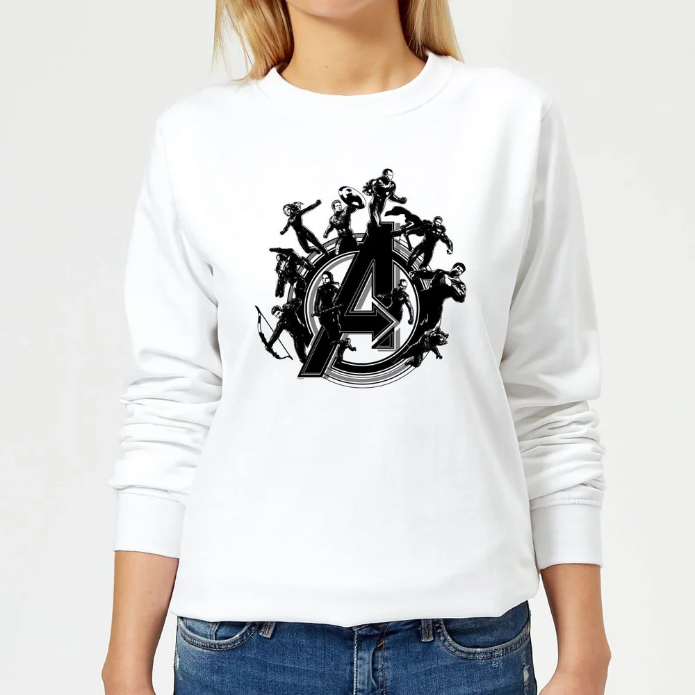 Avengers Endgame Hero Circle Women's Sweatshirt - White - XS Image 1