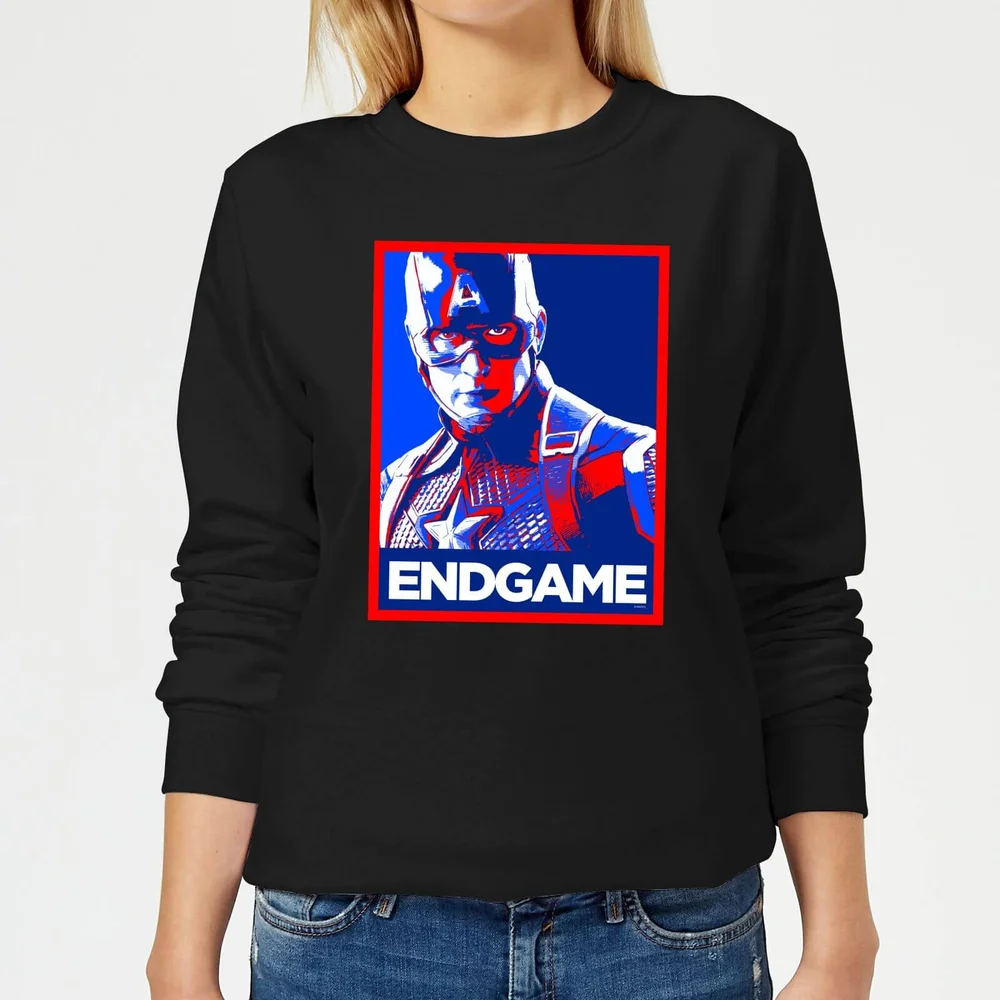 Avengers Endgame Captain America Poster Women's Sweatshirt - Black - XS Image 1