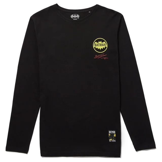 Batman 80th Anniversary Batman & Robin Long Sleeve T-Shirt - Black
