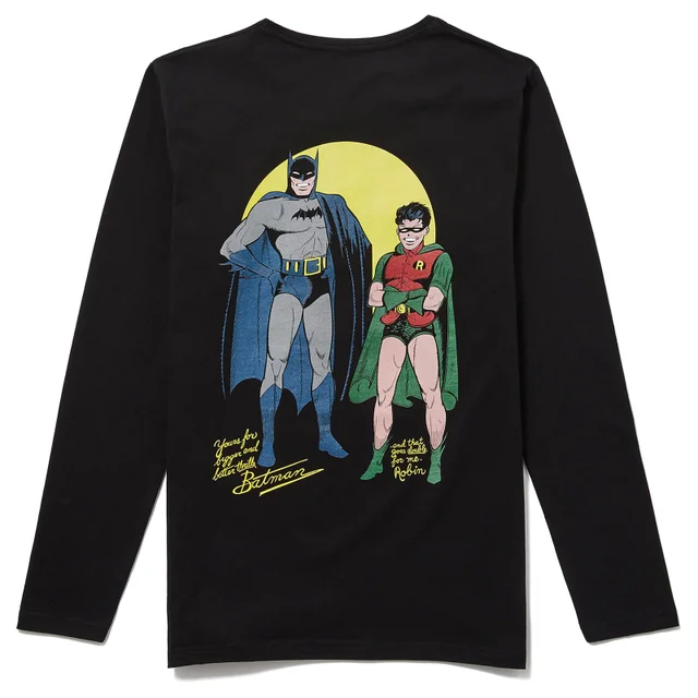 Batman 80th Anniversary Batman & Robin Long Sleeve T-Shirt - Black