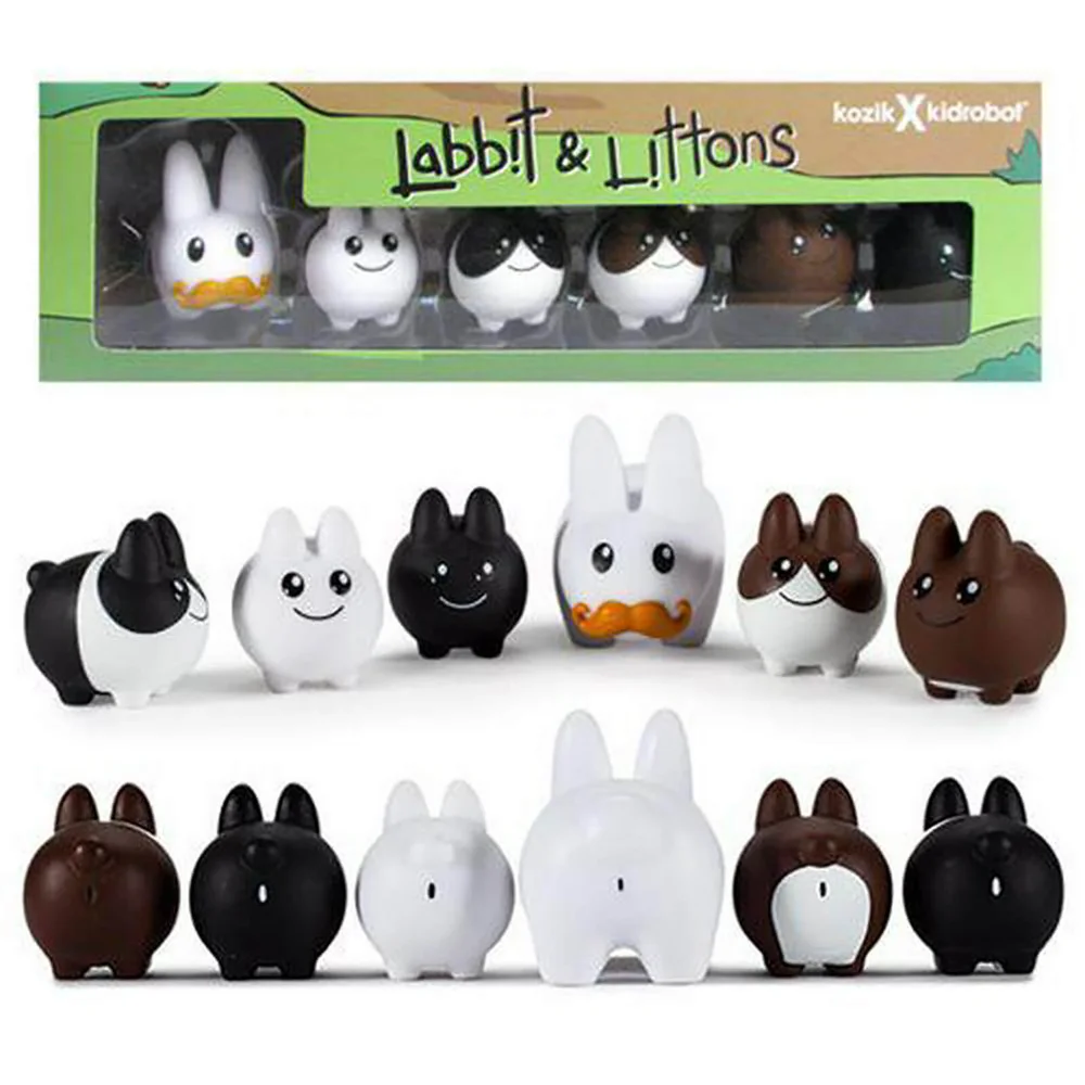 Kidrobot Kozik 2.5 Inch Vinyl Labbit with Five 1.5 Inch Littons Image 1