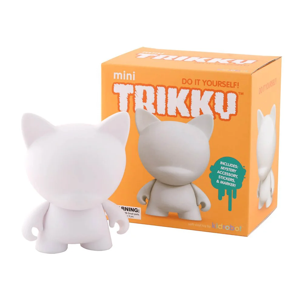 Kidrobot Munnyworld DIY Mini Trikky 4 Vinyl (White) Image 1