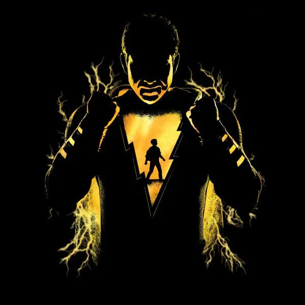 Shazam Lightning Silhouette Women's T-Shirt - Black