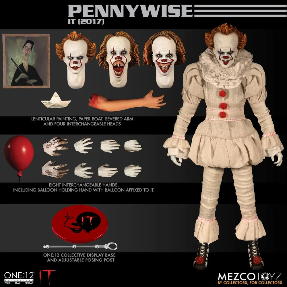 Mezco One:12 Collective IT (2017): Pennywise Action Figure Image 1