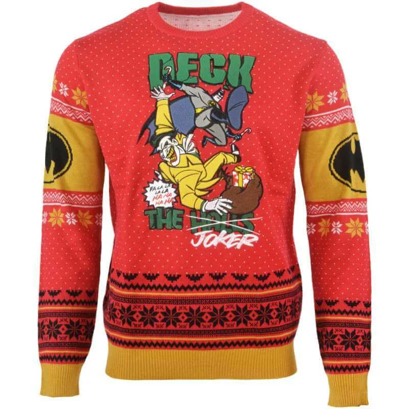 Batman Deck The Halls Knitted Christmas Jumper - S Image 1