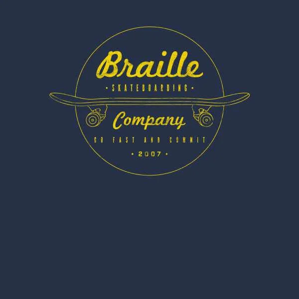 Limited Edition Braille Skate Company Mens T-Shirt - Navy