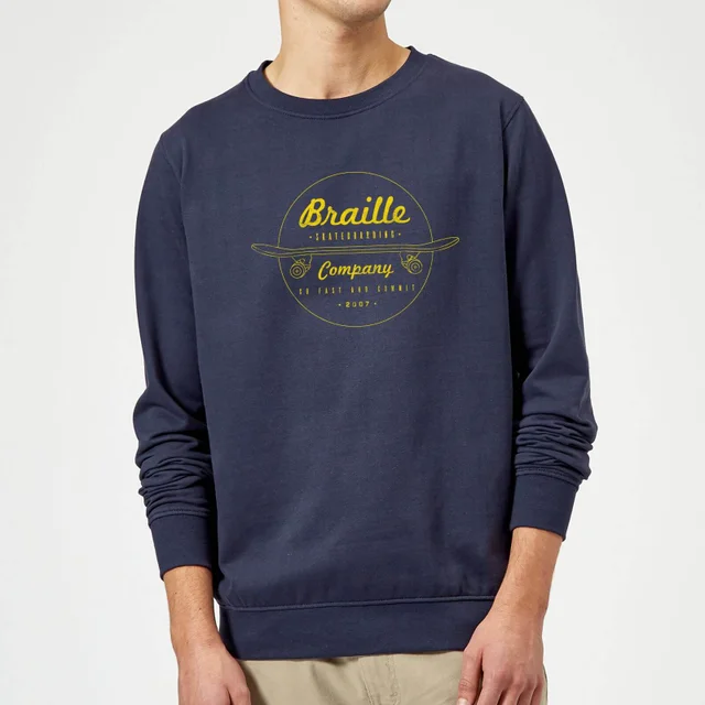Limited Edition Braille Skate Company Sweatshirt - Navy