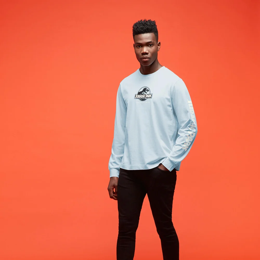 Jurassic Park Primal Embroidered Long Sleeve T-Shirt - Blue - XS Image 1