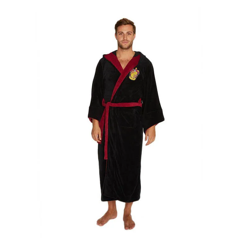 Harry Potter Gryffindor Fleece Bathrobe with Oversized Hood and Sleeves Image 1