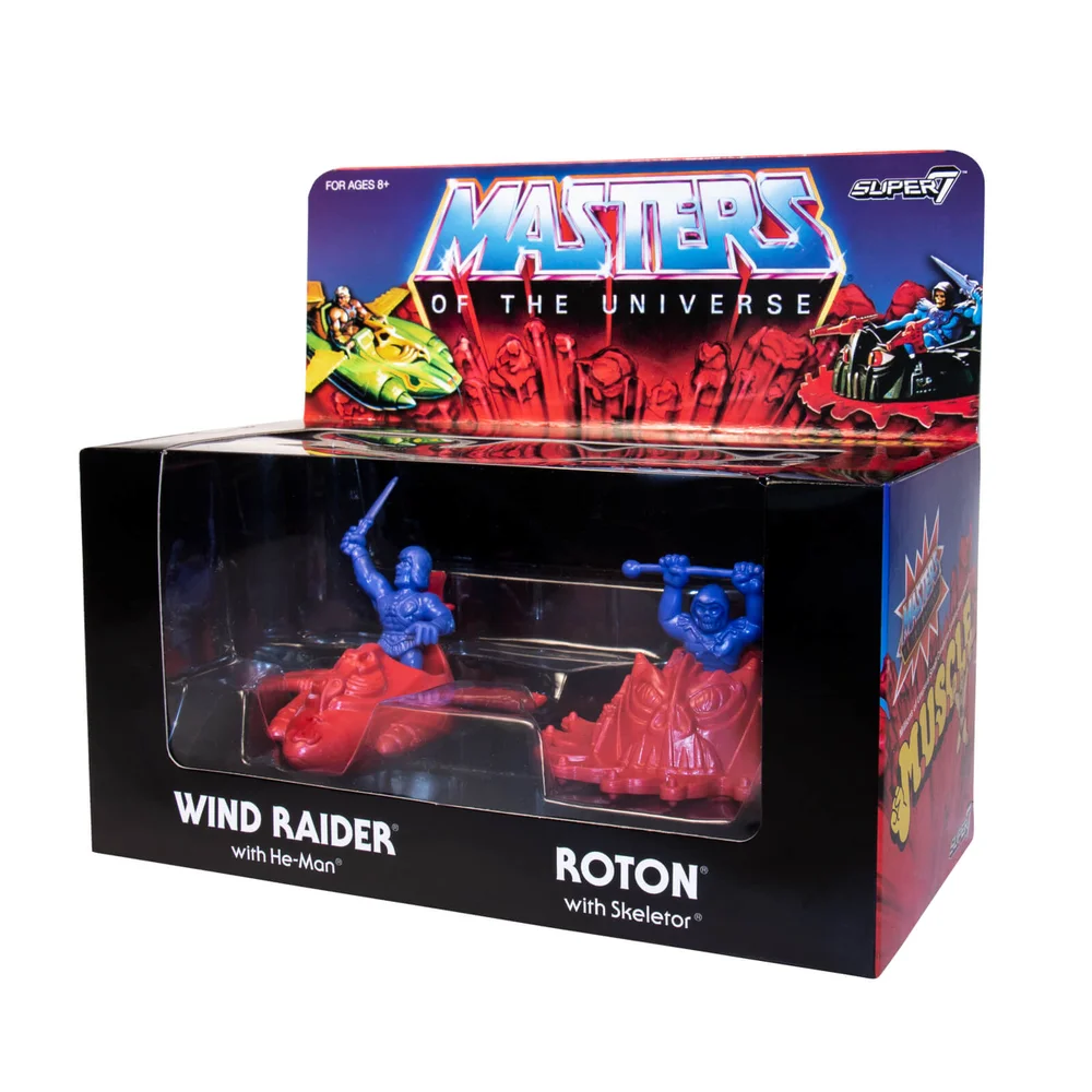 Super7 Masters of the Universe Wind Raider, He-Man, Roton and Skeletor M.U.S.C.L.E. Figures - Zavvi Exclusive (4-Pack) Image 1