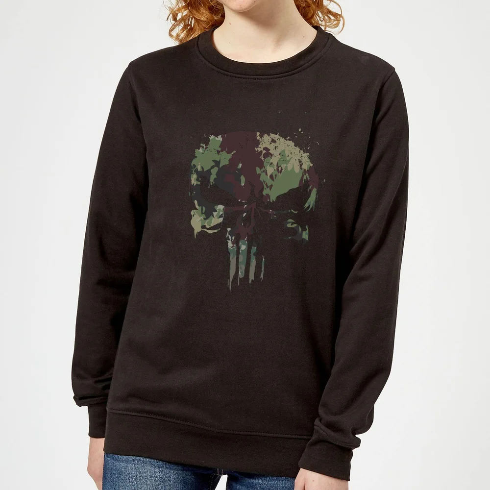 Marvel Camo Skull Women's Sweatshirt - Black - XS Image 1
