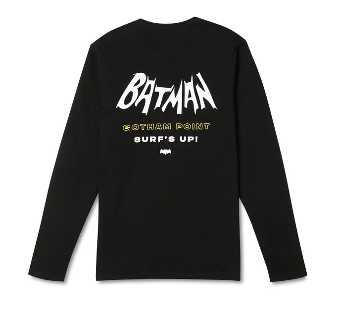 Batman Surf NA NA NA Surfs Up! Long Sleeved T-Shirt - Black