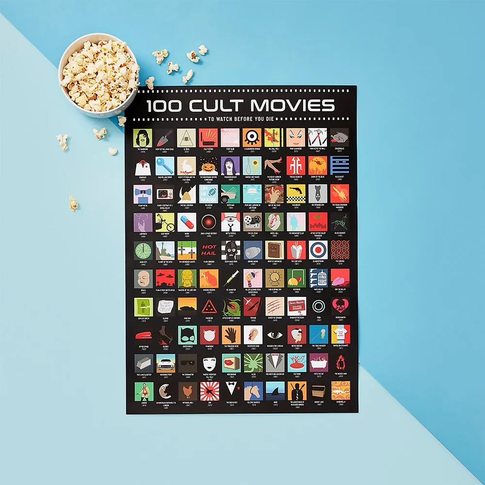 100 Cult Movies Scratch Poster Image 1