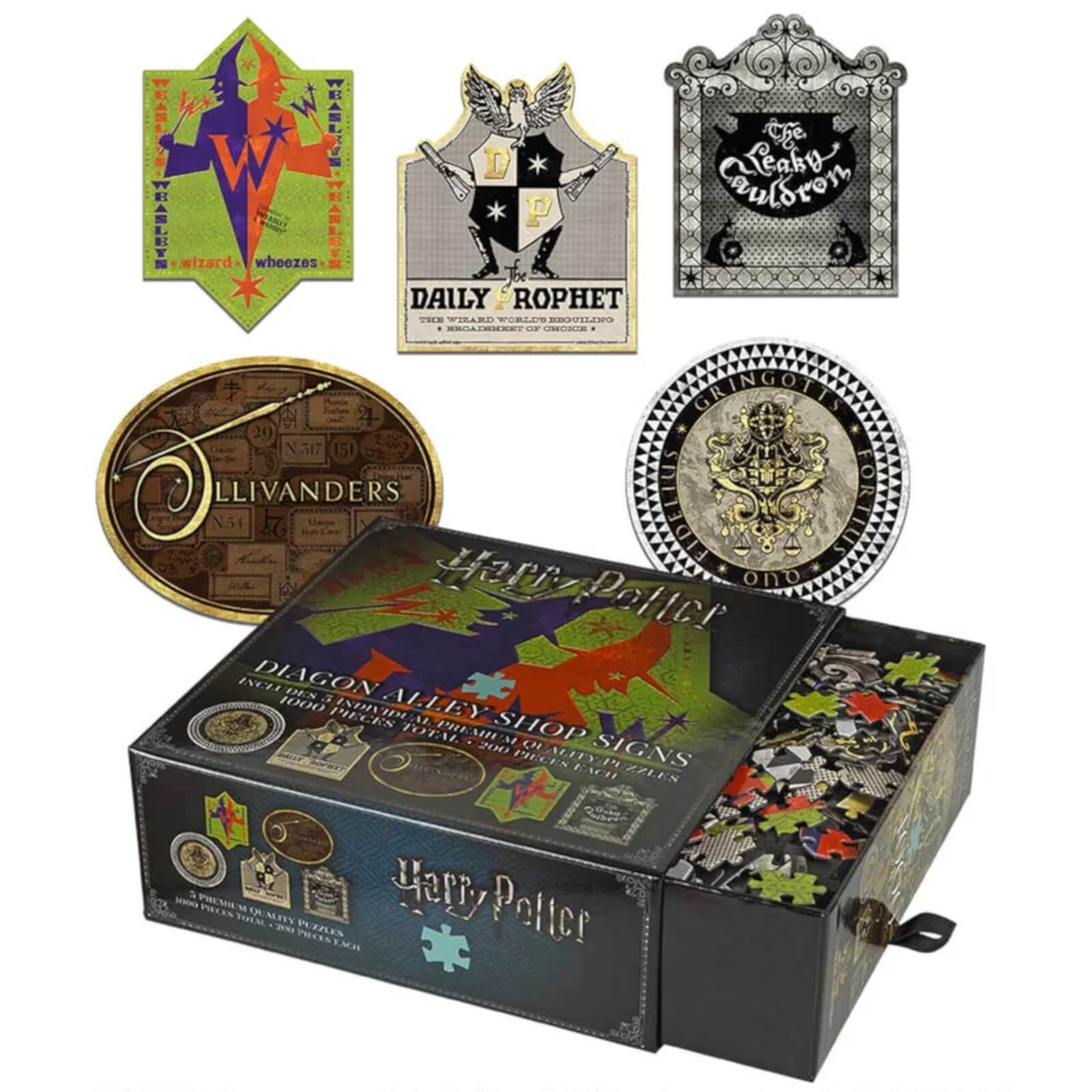 Diagon Alley Shop Signs 5 individual 200 piece sign puzzles Image 1