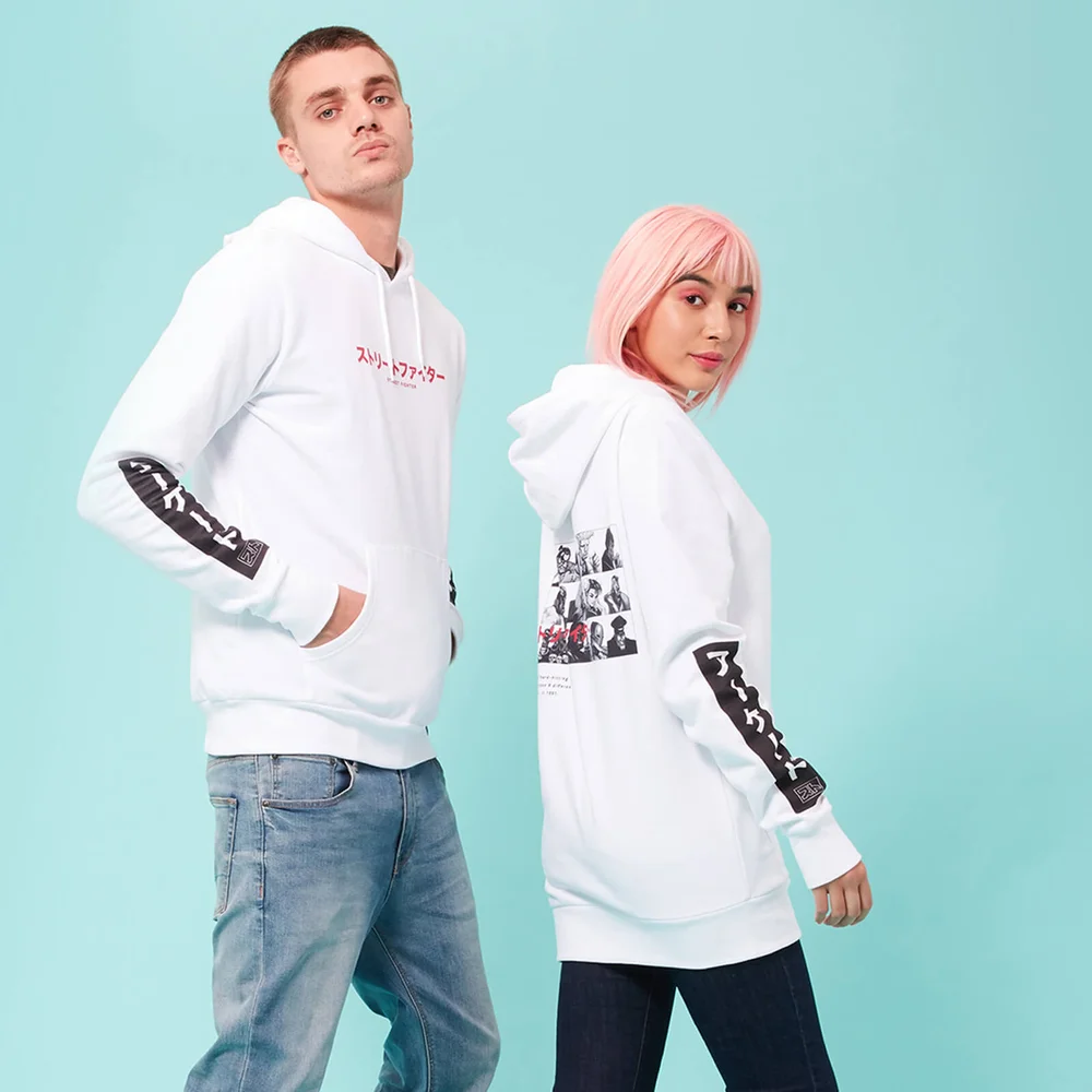 Street Fighter Arcade Line Up Unisex Hoodie - White - S - White Image 1