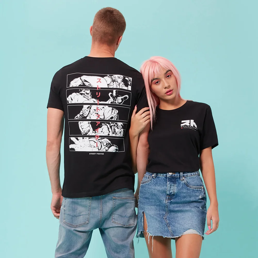 Street Fighter Arcade Panels Unisex T-Shirt - Black - S - Black Image 1