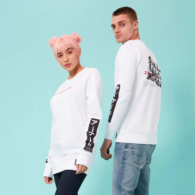 Street Fighter Arcade Line Up Unisex Sweatshirt - White