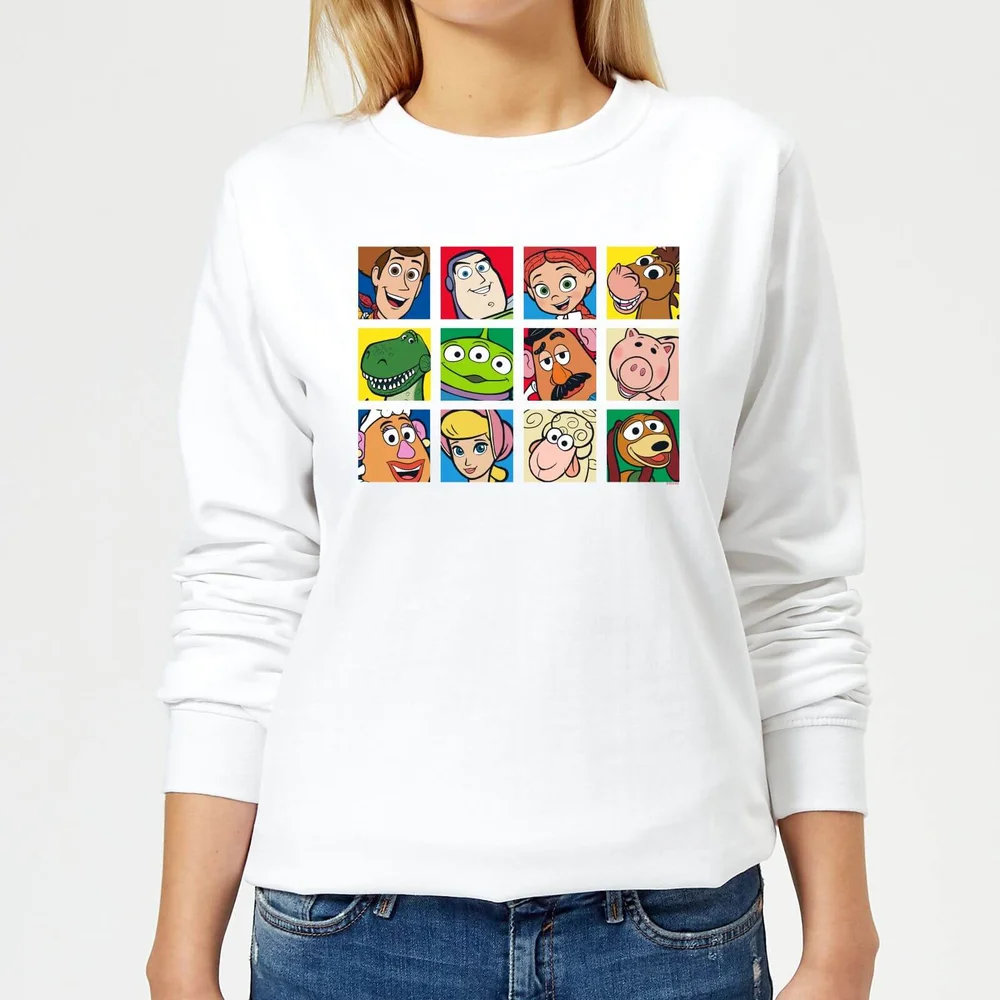 Disney Toy Story Face Collage Women's Sweatshirt - White - XS Image 1