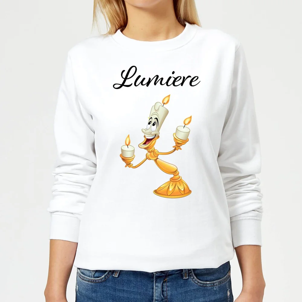 Disney Beauty And The Beast Lumiere Women's Sweatshirt - White - XS Image 1
