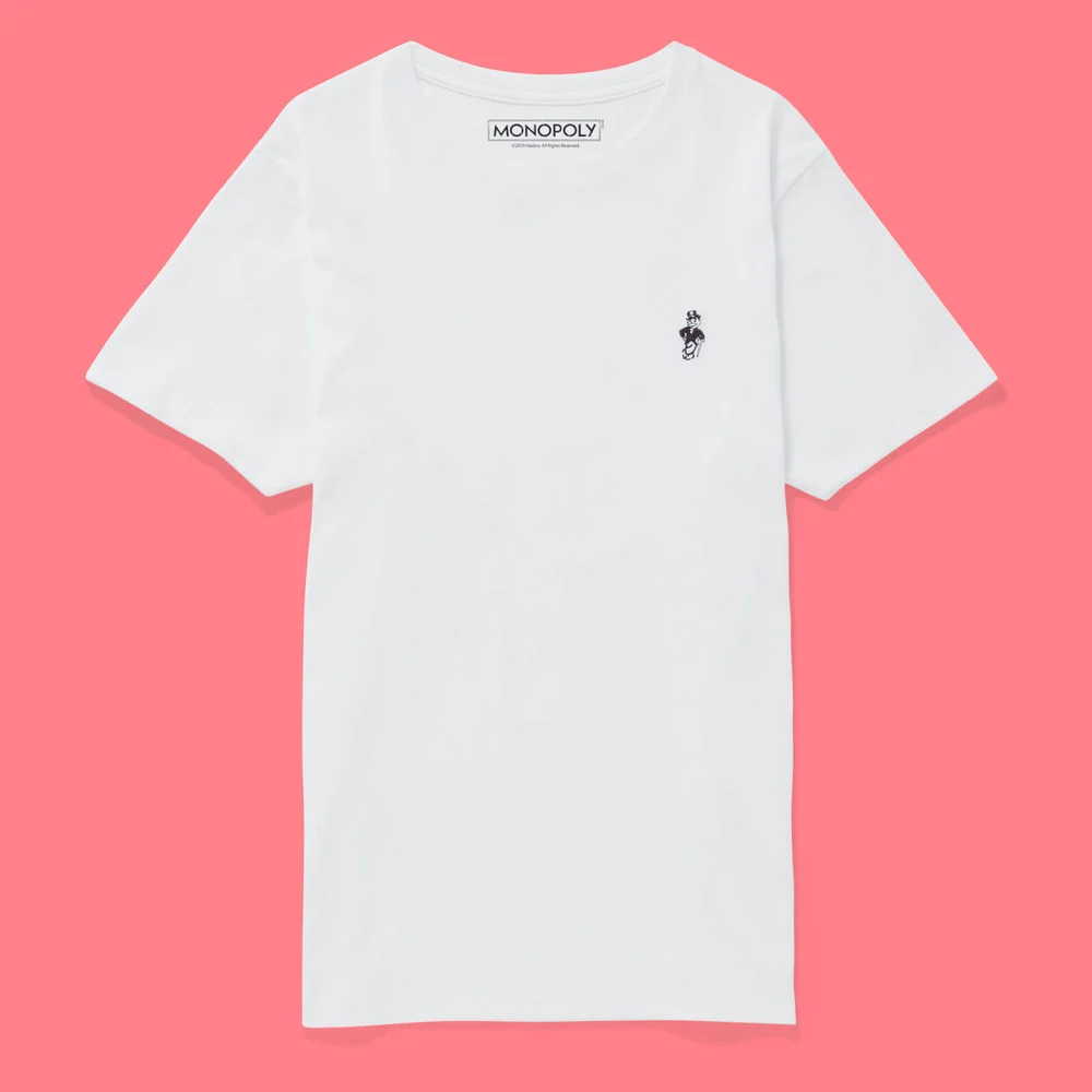 Monopoly Mr Monopoly Embroidered T-Shirt - White - S - White Image 1
