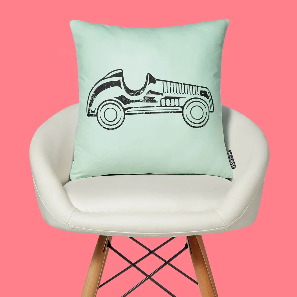 Monopoly Car Letterpress Square Cushion - 40x40cm - Soft Touch Image 1