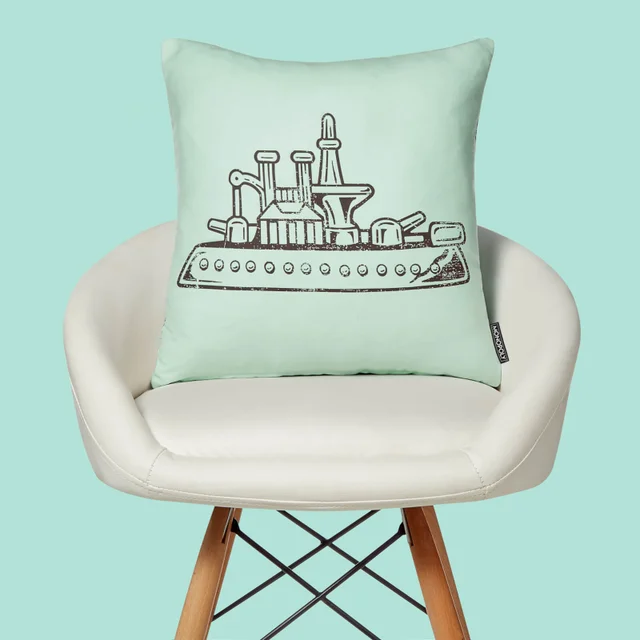Monopoly Ship Letterpress Square Cushion