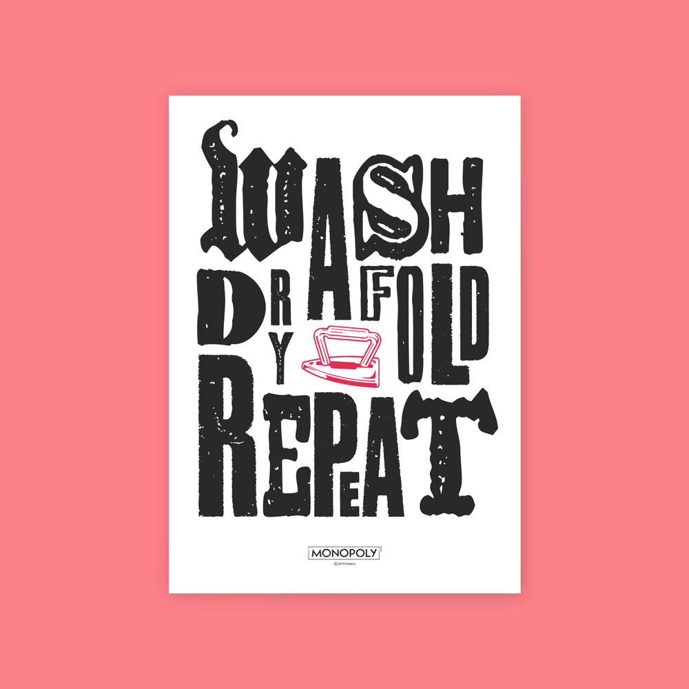 Monopoly Wash Dry Fold Repeat Art Print - A4 Image 1