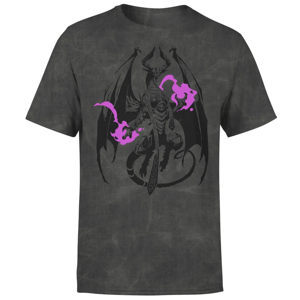Magic The Gathering Nicol Bolas Line Art Men's T-Shirt - Acid Wash - S Image 1