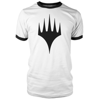 Magic The Gathering Black Logo Men's Ringer - White/Black - undefined undefined