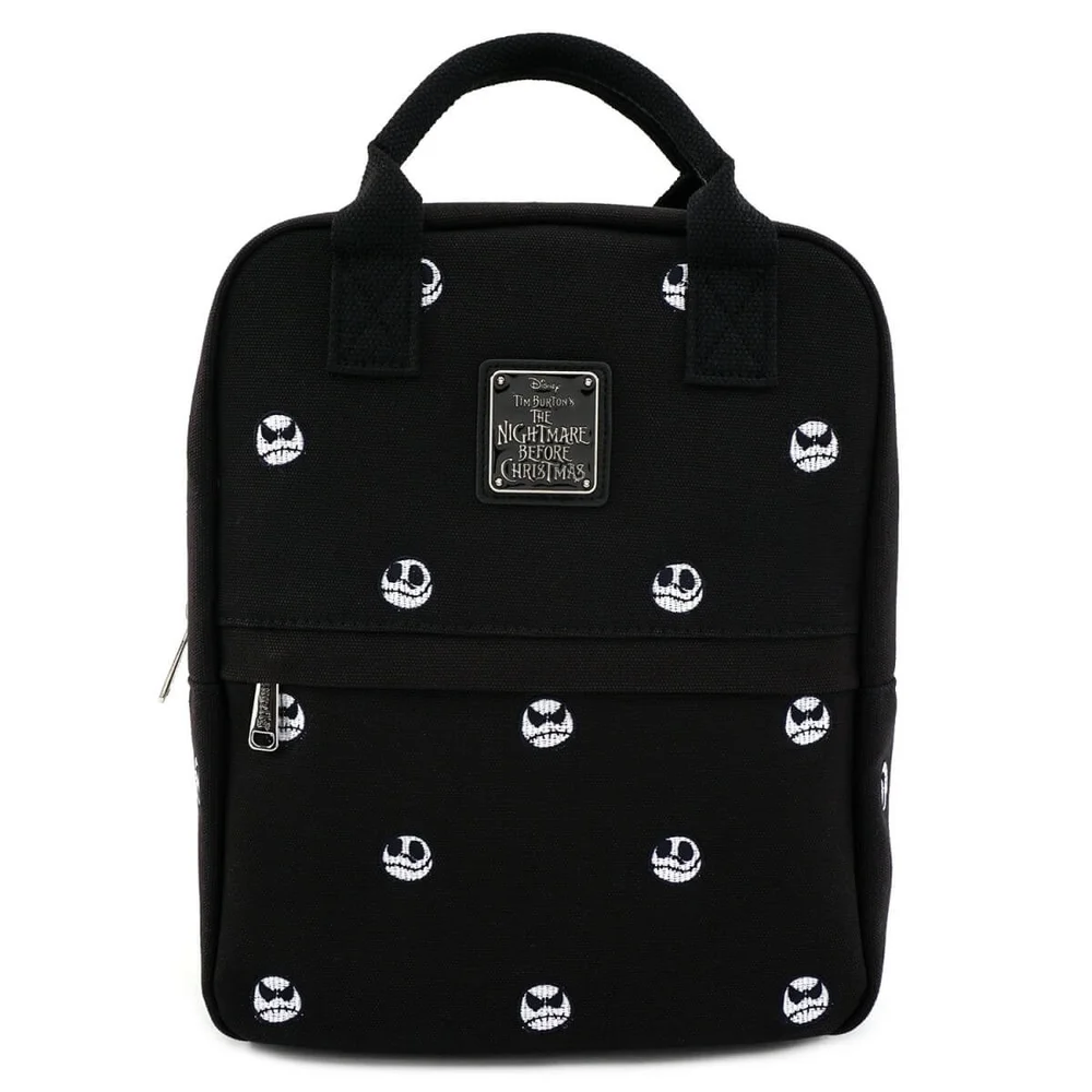Loungefly Disney The Nightmare Before Christmas Jack Head Canvas Embroidered Backpack Image 1