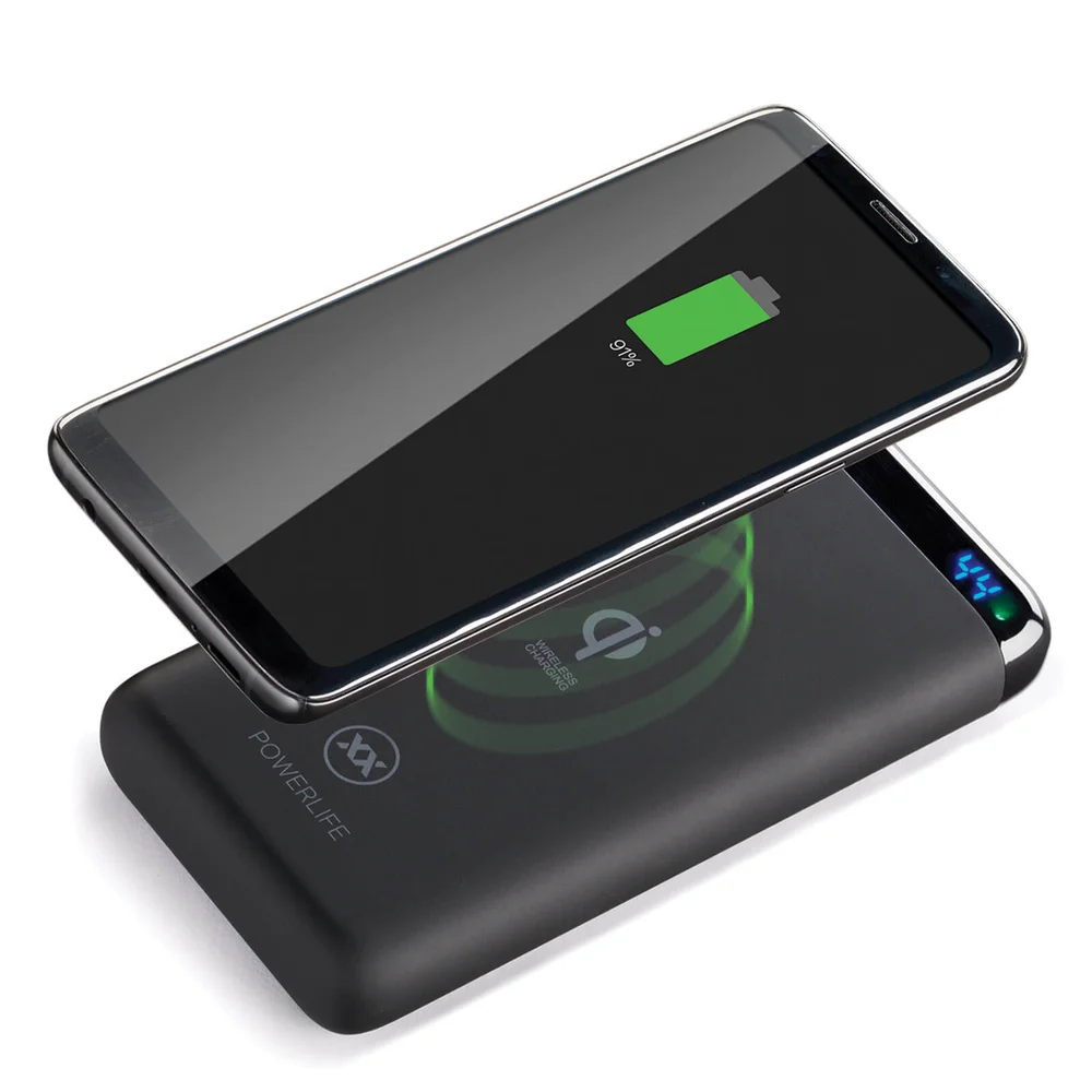 Mixx PowerLife Qi10 Wireless 10000mAh + Fast Charge 2 Port USB + LED Image 1