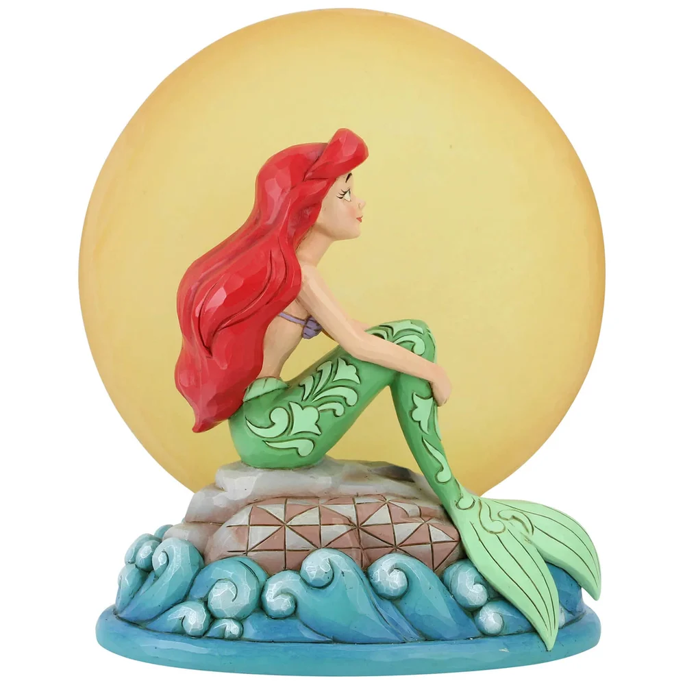 Disney Traditions - Mermaid by Moonlight (Ariel Sitting on a Rock with Light up Moon Figurine) Image 1