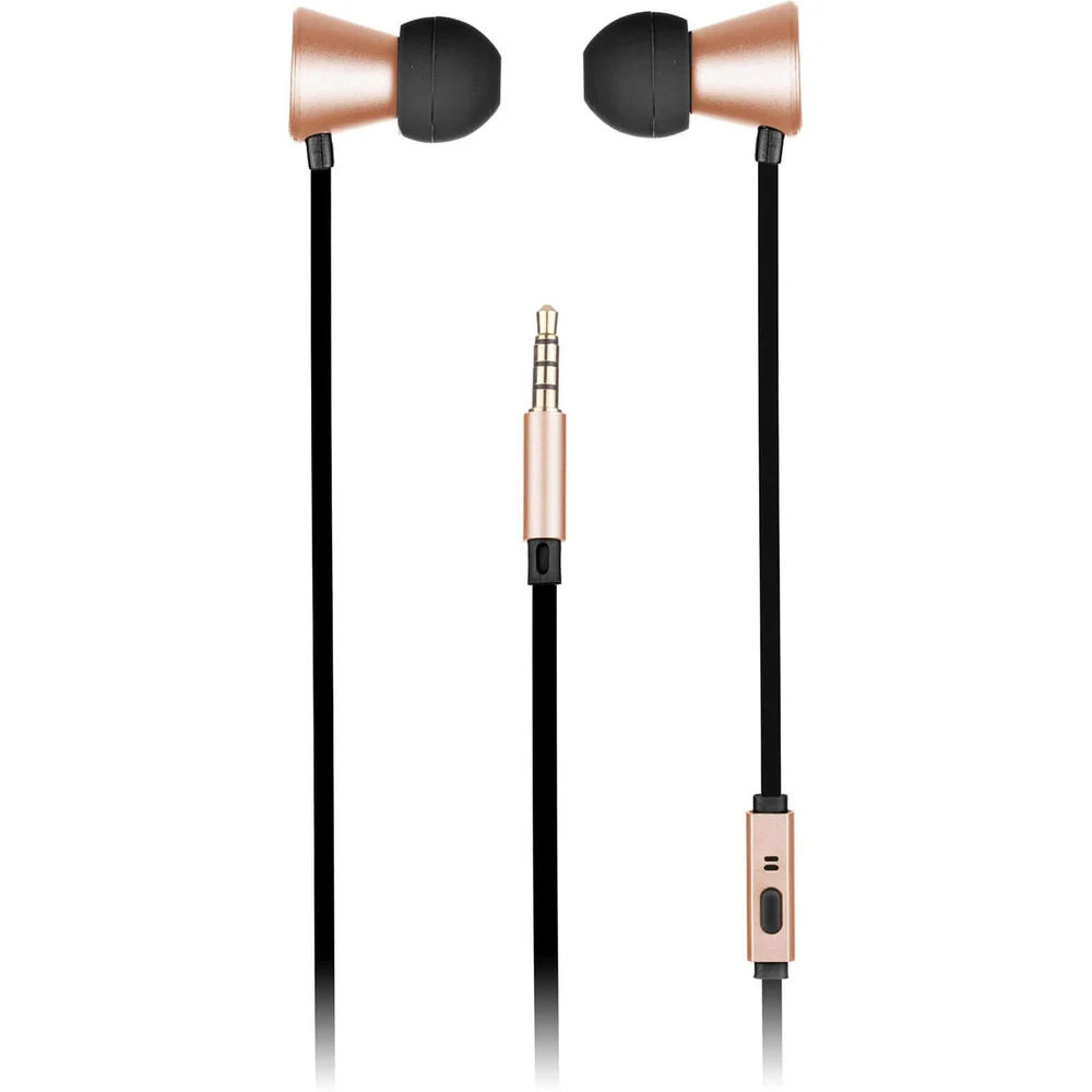 KitSound Metallics In-Ear Headphones - Black/Rose Gold Image 1
