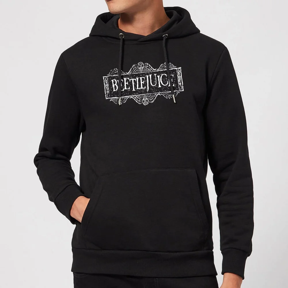 Beetlejuice White Logo Hoodie - Black - S - Black Image 1