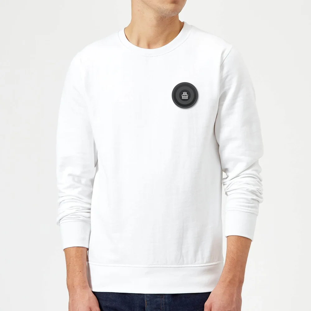Black Checker Pocket Print Sweatshirt - White - S - White Image 1