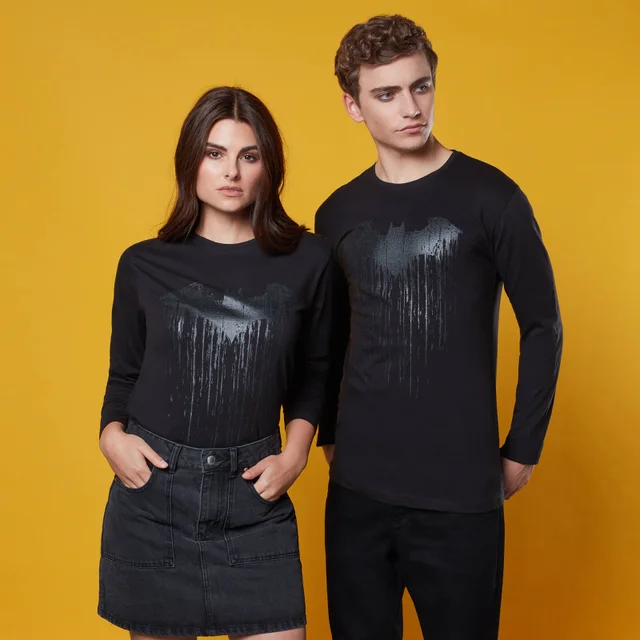 Batman Skull Long Sleeved T-Shirt - Black