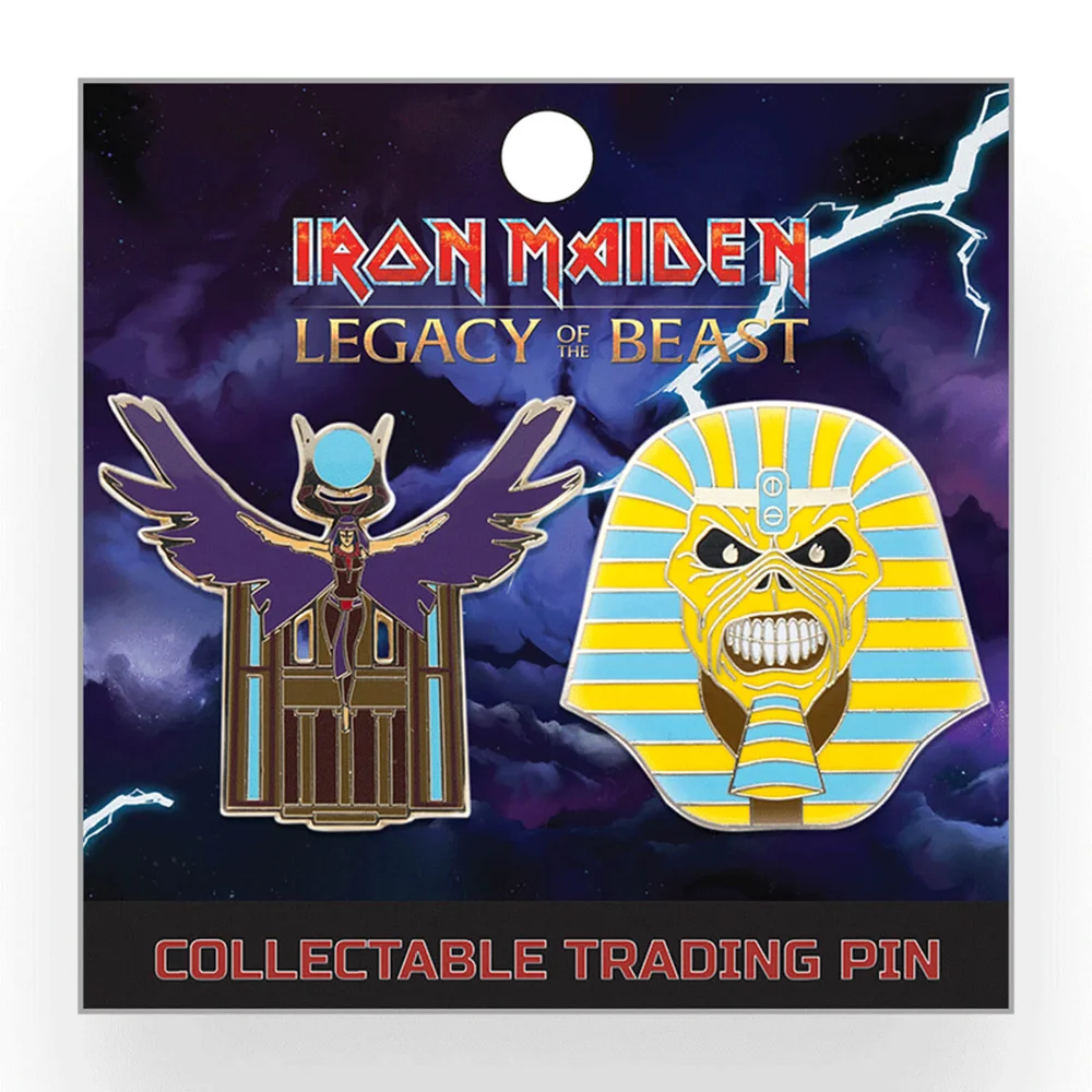 Iron Maiden Legacy of the Beast Lapel Pin - Pharaoh Eddie and The Goddess Aset Image 1
