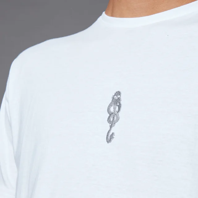 Harry Potter The Dark Arts Death Eater Lines T-Shirt With Embroidery - White