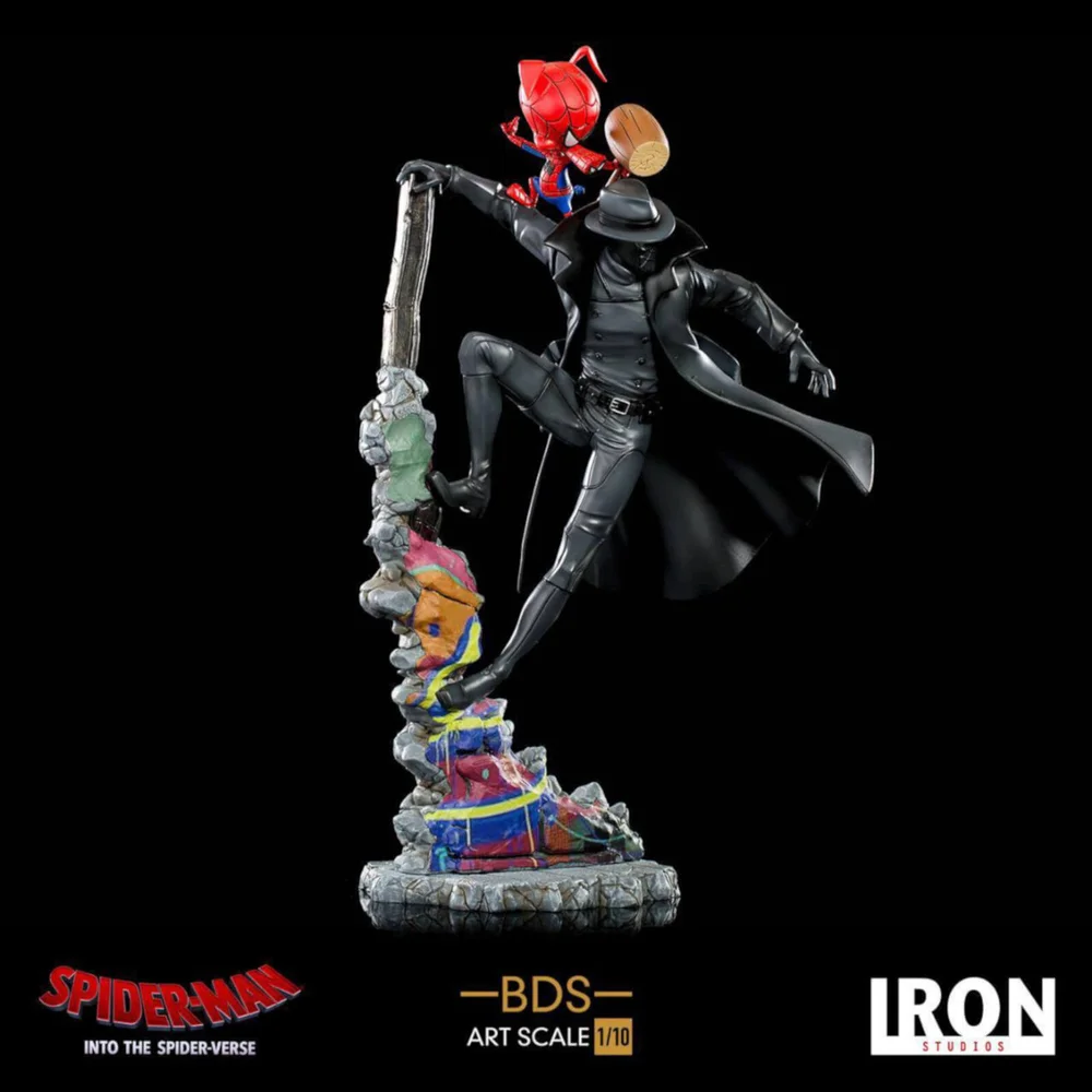 Iron Studios Spider-Man: Into the Spider-Verse BDS Art Scale Deluxe Statue 1/10 Noir & Spider-Ham Image 1