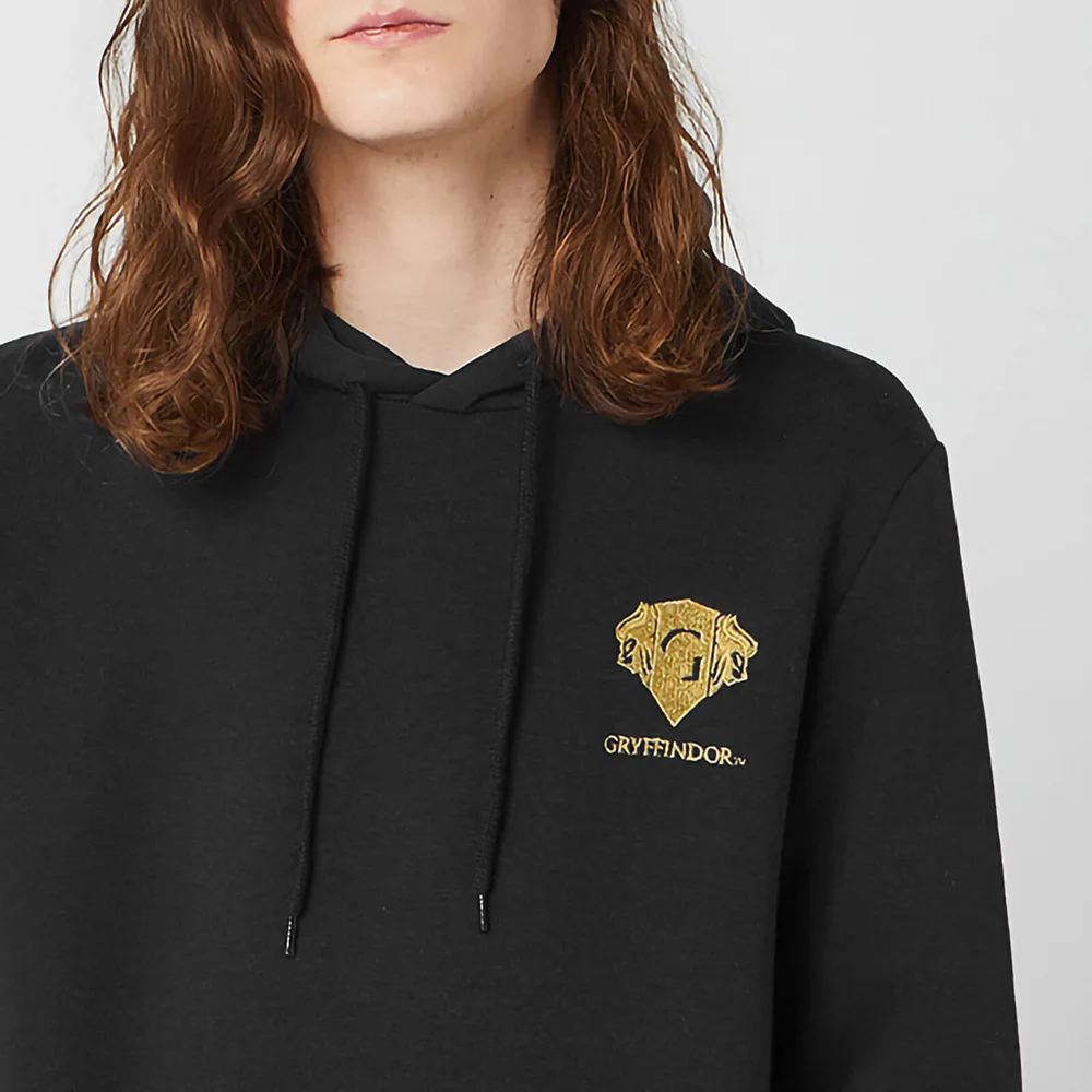 Harry Potter Gryffindor Unisex Embroidered Hoodie - Black - S Image 1