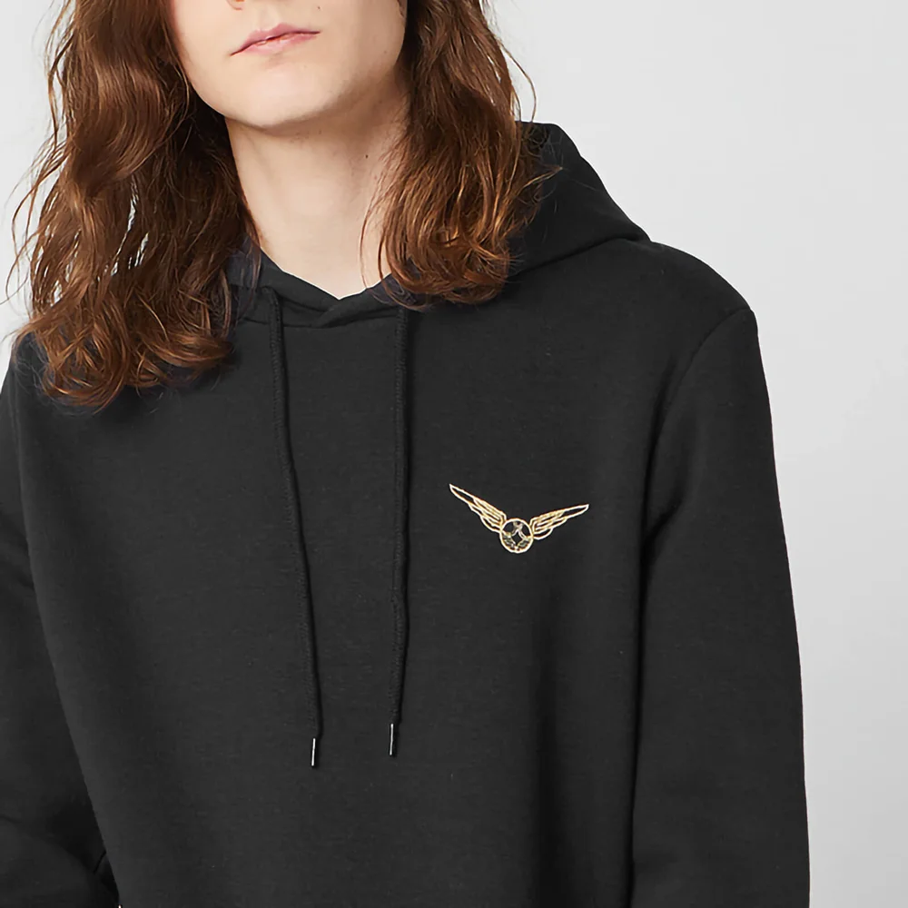 Harry Potter Golden Snitch Unisex Embroidered Hoodie - Black - S Image 1