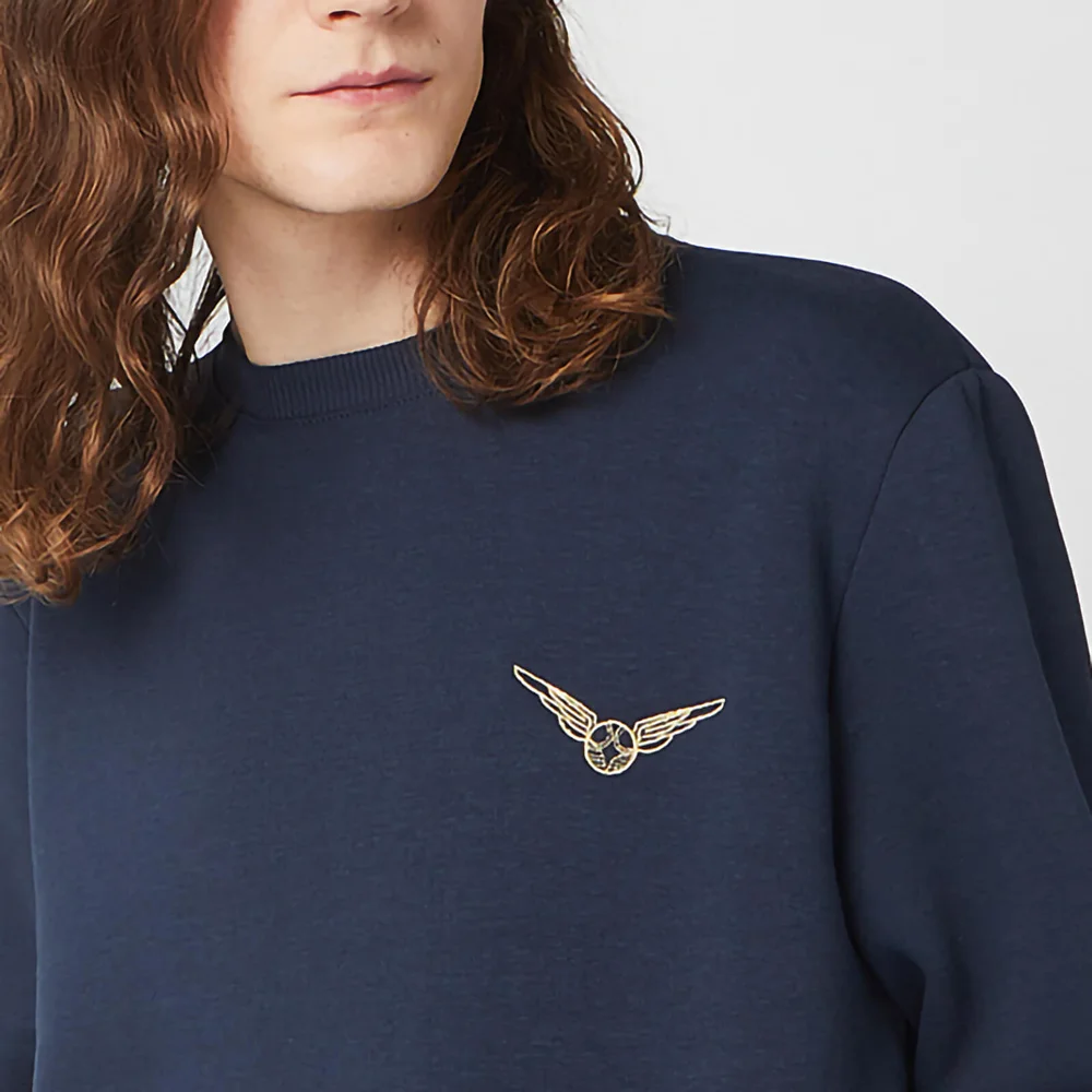 Harry Potter Golden Snitch Unisex Embroidered Sweatshirt - Navy - S Image 1