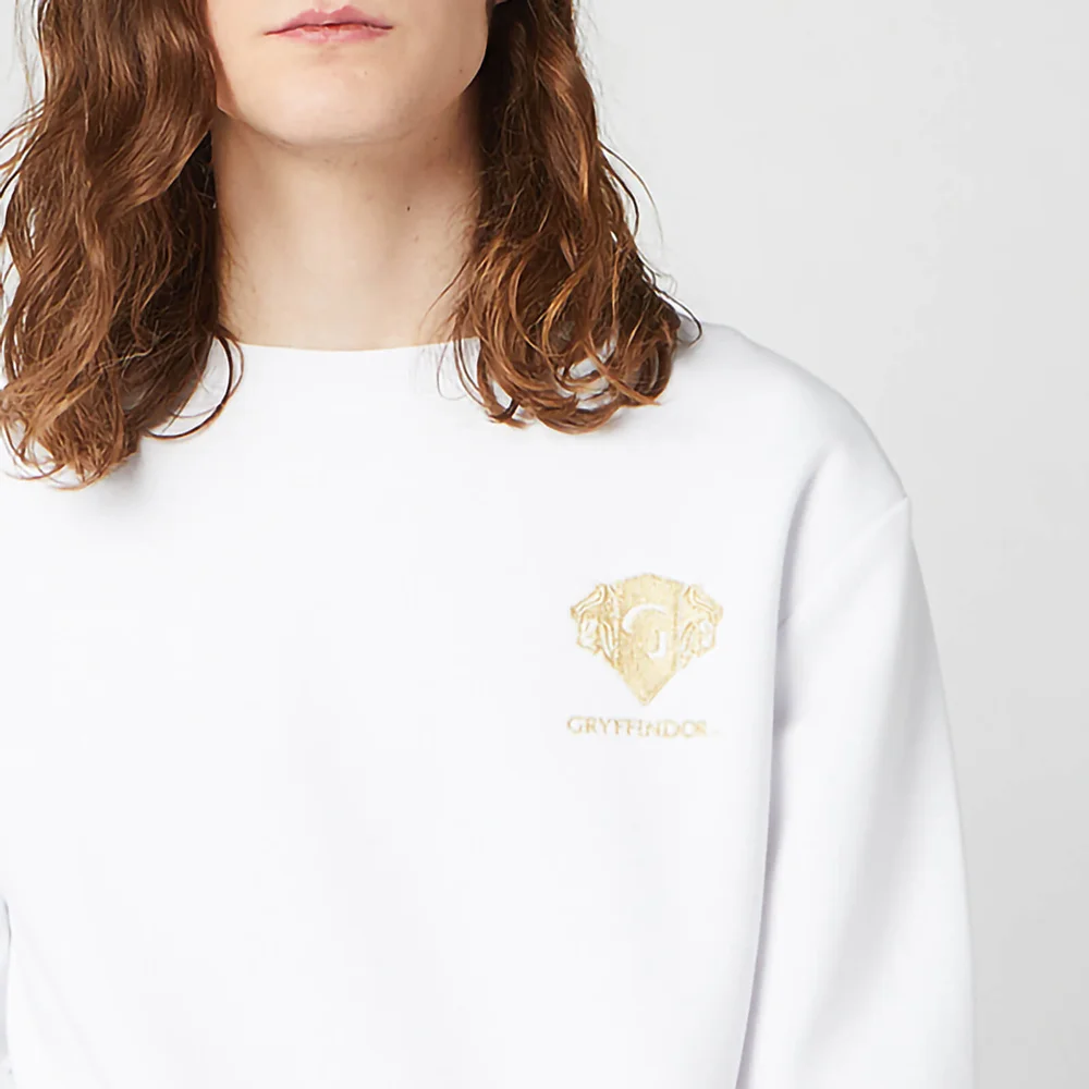 Harry Potter Gryffindor Unisex Embroidered Sweatshirt - White - M Image 1