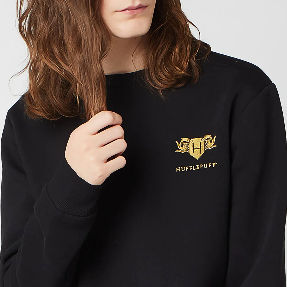 Harry Potter Hufflepuff Unisex Embroidered Sweatshirt - Black - S Image 1